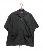 THE NORTHFACE PURPLELABELザ・ノースフェイス パープルレーベル）の古着「Polyester Linen Field H/S Zip Shirt」｜グレー