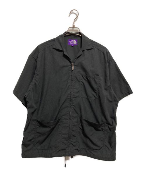 THE NORTHFACE PURPLELABEL（ザ・ノースフェイス パープルレーベル）THE NORTHFACE PURPLELABEL (ザ・ノースフェイス パープルレーベル) Polyester Linen Field H/S Zip Shirt グレー サイズ:Lの古着・服飾アイテム