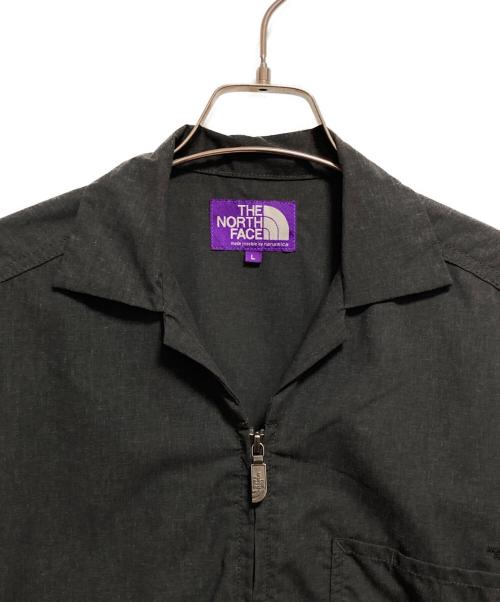 THE NORTHFACE PURPLELABEL（ザ・ノースフェイス パープルレーベル）THE NORTHFACE PURPLELABEL (ザ・ノースフェイス パープルレーベル) Polyester Linen Field H/S Zip Shirt グレー サイズ:Lの古着・服飾アイテム