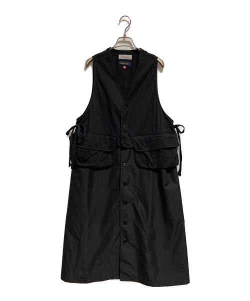 freada（フリーダ）Freada (フリーダ) WORK WEAR (ワークウェア) ミリタリーロングベスト ブラック サイズ:FREEの古着・服飾アイテム