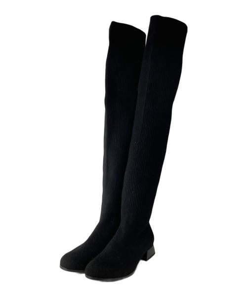 VIVAIA（ビバイア）VIVAIA (ビバイア) ニットロングブーツ ブラック サイズ:36.5の古着・服飾アイテム