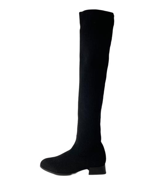 VIVAIA（ビバイア）VIVAIA (ビバイア) ニットロングブーツ ブラック サイズ:36.5の古着・服飾アイテム