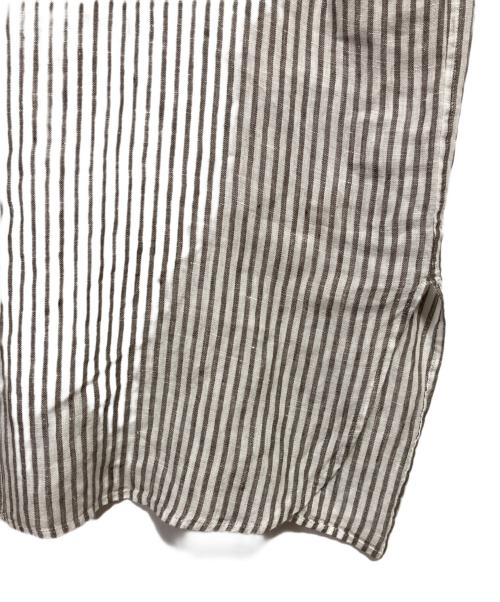 23区（ニジュウサンク）23区 (ニジュウサンク) LIBECO ノースリーブ シャツ ワンピース グレー サイズ:38の古着・服飾アイテム