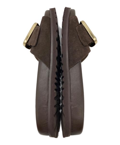 Le Talon（ル タロン）Le Talon (ル タロン) レザーバックルスライダーサンダル ブラウン サイズ:Mの古着・服飾アイテム