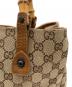中古・古着 GUCCI (グッチ) バンブーGGキャンバスハンドバッグ ベージュ：20000円