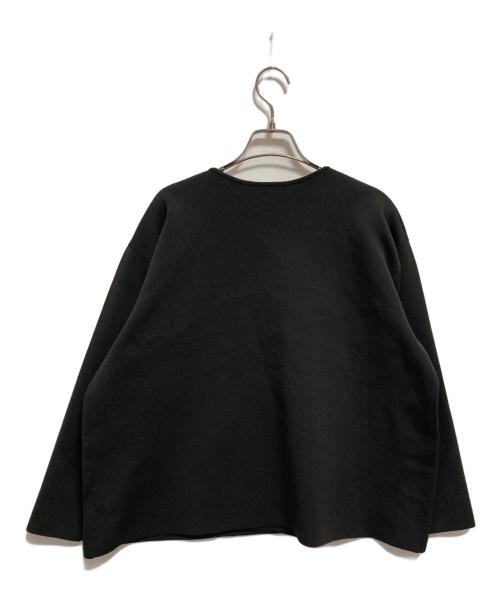 quaranciel（カランシエル）quaranciel (カランシエル) ニット ノーカラー ダブル ジャケット ブラック サイズ:FREEの古着・服飾アイテム