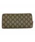GUCCI (グッチ) GGスプリーム ラウンドファスナー財布 グレー：16000円