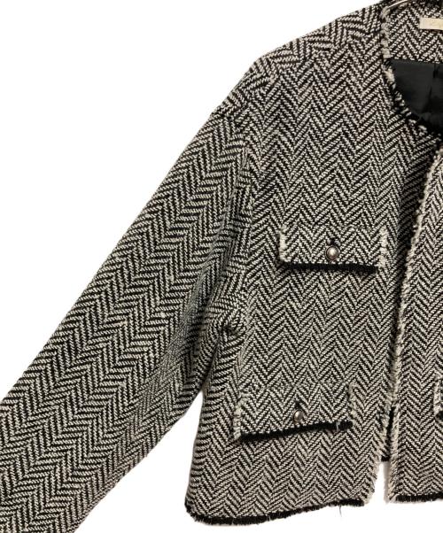 Loungedress（ラウンジドレス）Loungedress (ラウンジドレス) ツイードジャケット ブラック×ホワイト サイズ:FREEの古着・服飾アイテム