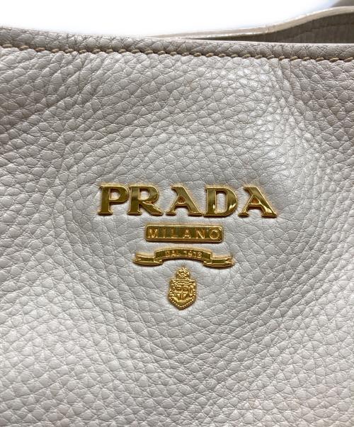 PRADA（プラダ）PRADA (プラダ) ヴィッテロダイノレザートートバッグ アイボリーの古着・服飾アイテム