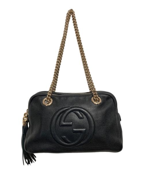 GUCCI（グッチ）GUCCI (グッチ) ソーホー チェーンハンドバッグ ブラックの古着・服飾アイテム