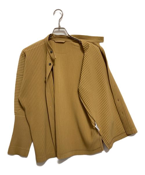 HOMME PLISSE ISSEY MIYAKE（オム プリッセ イッセイ ミヤケ）HOMME PLISSE ISSEY MIYAKE (オム プリッセ イッセイ ミヤケ) マオカラーシャツ ベージュ サイズ:2の古着・服飾アイテム
