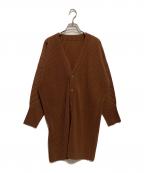 HOMME PLISSE ISSEY MIYAKEオム プリッセ イッセイ ミヤケ）の古着「プリーツロングカーディガン」｜ブラウン