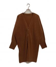 HOMME PLISSE ISSEY MIYAKE（オム プリッセ イッセイ ミヤケ）の古着「プリーツロングカーディガン」｜ブラウン