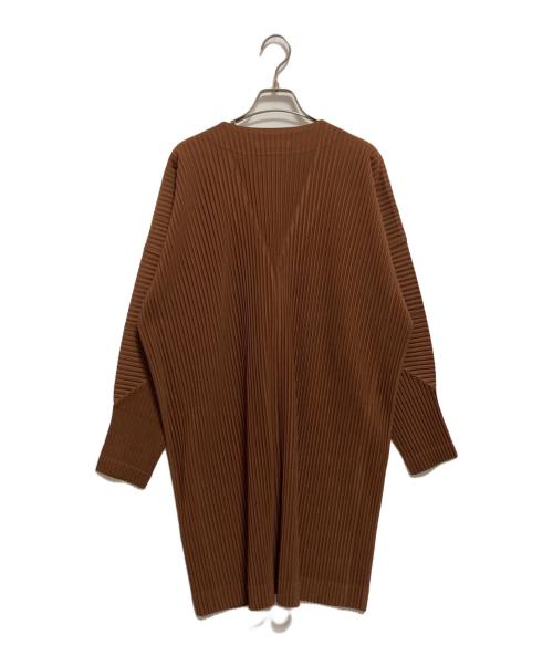 HOMME PLISSE ISSEY MIYAKE（オム プリッセ イッセイ ミヤケ）HOMME PLISSE ISSEY MIYAKE (オム プリッセ イッセイ ミヤケ) プリーツロングカーディガン ブラウン サイズ:2の古着・服飾アイテム