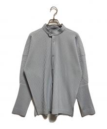 HOMME PLISSE ISSEY MIYAKE（オム プリッセ イッセイ ミヤケ）の古着「プリーツシャツ」｜ブルー