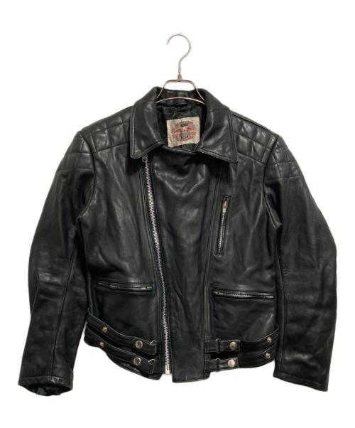 MOTOR ASHVILLE CYCLES（モーター アッシュビル サイクル）MOTOR ASHVILLE CYCLES (モーター アッシュビル サイクル) レザーライダースジャケット ブラック サイズ:Mの古着・服飾アイテム