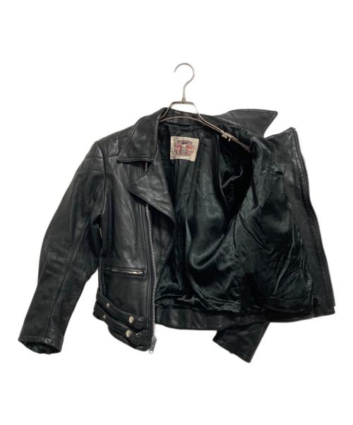 MOTOR ASHVILLE CYCLES（モーター アッシュビル サイクル）MOTOR ASHVILLE CYCLES (モーター アッシュビル サイクル) レザーライダースジャケット ブラック サイズ:Mの古着・服飾アイテム