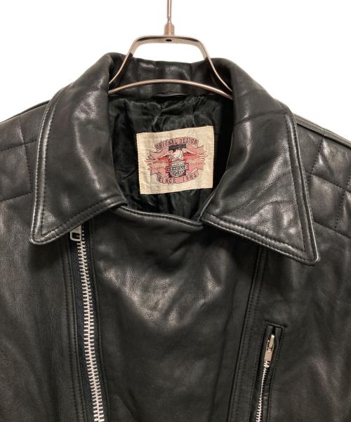 MOTOR ASHVILLE CYCLES（モーター アッシュビル サイクル）MOTOR ASHVILLE CYCLES (モーター アッシュビル サイクル) レザーライダースジャケット ブラック サイズ:Mの古着・服飾アイテム