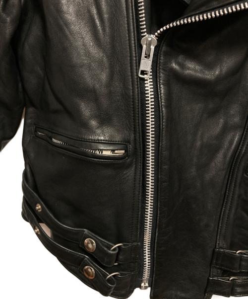 MOTOR ASHVILLE CYCLES（モーター アッシュビル サイクル）MOTOR ASHVILLE CYCLES (モーター アッシュビル サイクル) レザーライダースジャケット ブラック サイズ:Mの古着・服飾アイテム