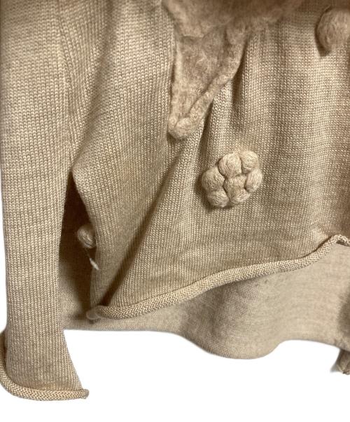 HaaT（ハート）Haat (ハート) デザインニットカーディガン ベージュ サイズ:2の古着・服飾アイテム