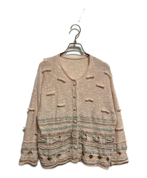 HaaT（ハート）Haat (ハート) ミックスボーダーカーディガン ベージュ サイズ:2の古着・服飾アイテム