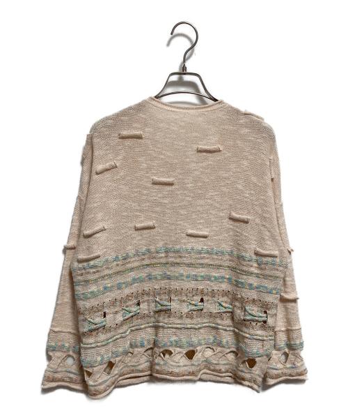 HaaT（ハート）Haat (ハート) ミックスボーダーカーディガン ベージュ サイズ:2の古着・服飾アイテム