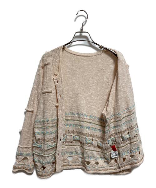 HaaT（ハート）Haat (ハート) ミックスボーダーカーディガン ベージュ サイズ:2の古着・服飾アイテム