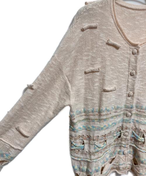 HaaT（ハート）Haat (ハート) ミックスボーダーカーディガン ベージュ サイズ:2の古着・服飾アイテム