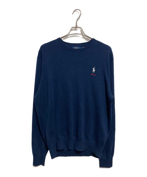 POLO RALPH LAUREN（ポロ・ラルフローレン）POLO RALPH LAUREN (ポロ・ラルフローレン) クルーネックニット ネイビー サイズ:XLの古着・服飾アイテム