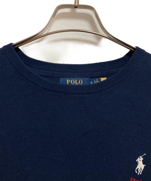 POLO RALPH LAUREN（ポロ・ラルフローレン）POLO RALPH LAUREN (ポロ・ラルフローレン) クルーネックニット ネイビー サイズ:XLの古着・服飾アイテム