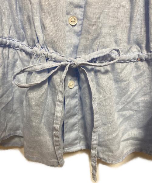 POLO RALPH LAUREN（ポロ・ラルフローレン）POLO RALPH LAUREN (ポロ・ラルフローレン) ドロストリネンブラウス ブルー サイズ:00の古着・服飾アイテム