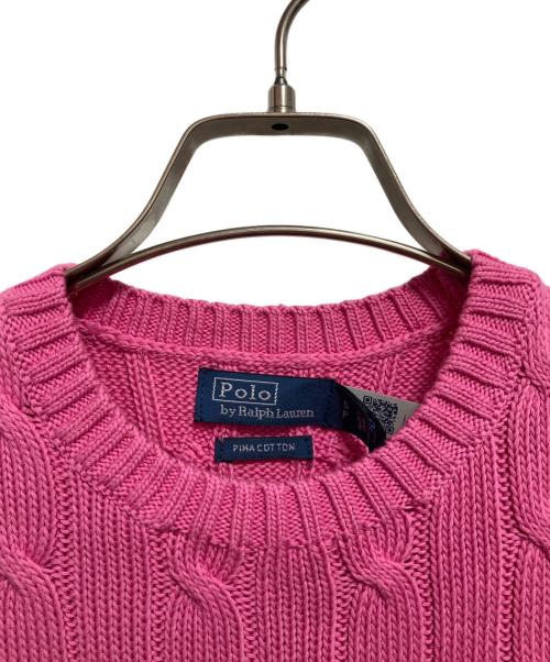 POLO RALPH LAUREN（ポロ・ラルフローレン）POLO RALPH LAUREN (ポロ・ラルフローレン) ケーブルニット ピンク サイズ:S 未使用品の古着・服飾アイテム