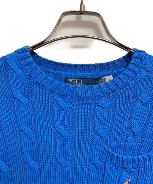 POLO RALPH LAUREN（ポロ・ラルフローレン）POLO RALPH LAUREN (ポロ・ラルフローレン) ケーブルニット ブルー サイズ:Sの古着・服飾アイテム