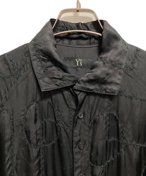 Y's（ワイズ）Y's (ワイズ) ステッチデザインキュプラドレスワンピース ブラック サイズ:2の古着・服飾アイテム