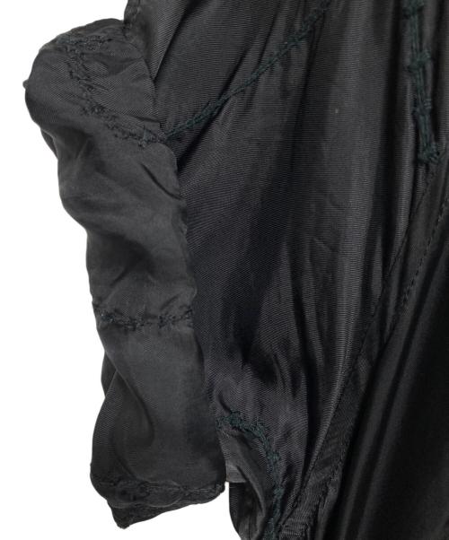 Y's（ワイズ）Y's (ワイズ) ステッチデザインキュプラドレスワンピース ブラック サイズ:2の古着・服飾アイテム