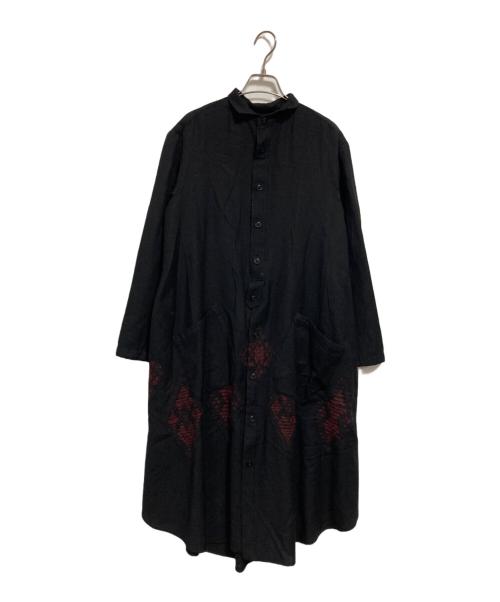 Y's（ワイズ）Y's (ワイズ) ウール刺繍シャツワンピース ブラック サイズ:2の古着・服飾アイテム