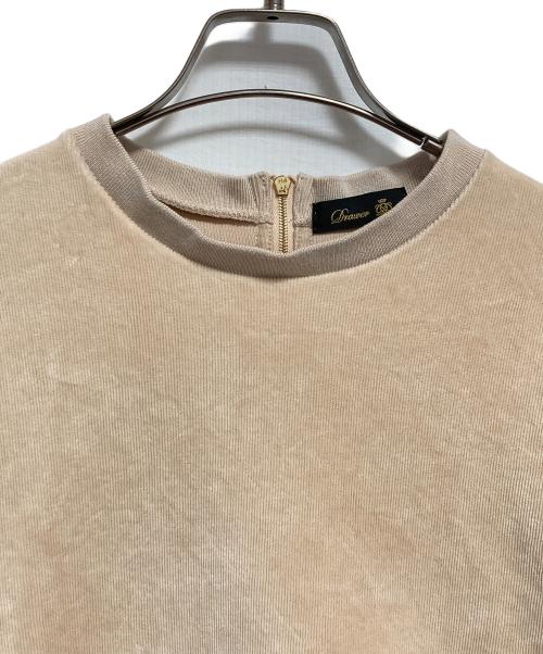 DRAWER（ドゥロワー）Drawer (ドゥロワー) RESORT1 バックジップクルーロングスリーブ ベージュ サイズ:FREEの古着・服飾アイテム