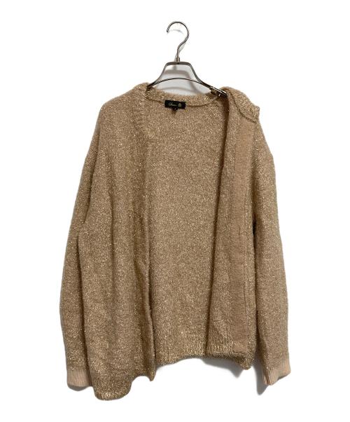 DRAWER（ドゥロワー）Drawer (ドゥロワー) ラメシャギーニットカーディガン ベージュ サイズ:2の古着・服飾アイテム