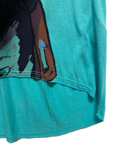 YOHJI YAMAMOTO（ヨウジヤマモト）YOHJI YAMAMOTO (ヨウジヤマモト) 14AW アートプリントTシャツワンピース ブルー サイズ:2の古着・服飾アイテム