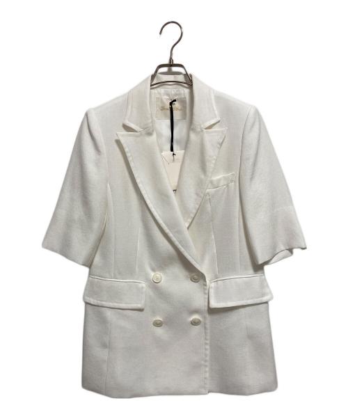 GRACE CLASS（グレースクラス）GRACE CLASS (グレースクラス) リネンタッチハーフスリーブジャケット ホワイト サイズ:SIZE 36の古着・服飾アイテム