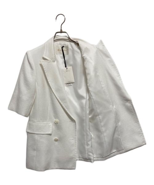 GRACE CLASS（グレースクラス）GRACE CLASS (グレースクラス) リネンタッチハーフスリーブジャケット ホワイト サイズ:SIZE 36の古着・服飾アイテム