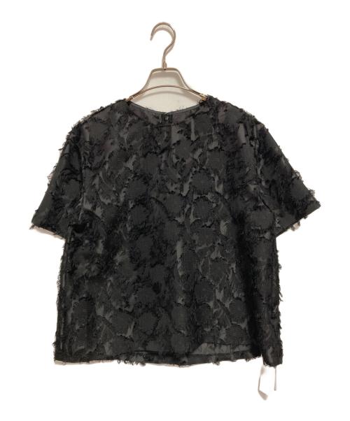 icB（アイシービー）icB (アイシービー) ヘアリーシアージャカード ブラウス ブラック サイズ:2 未使用品の古着・服飾アイテム