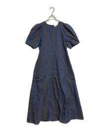 UNITED ARROWS（ユナイテッドアローズ）の古着「パフスリーブ チェック ワンピース」｜ネイビー×グレー