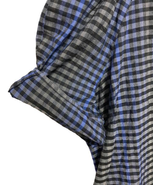 UNITED ARROWS（ユナイテッドアローズ）UNITED ARROWS (ユナイテッドアローズ) パフスリーブ チェック ワンピース ネイビー×グレー サイズ:36の古着・服飾アイテム