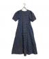 UNITED ARROWS (ユナイテッドアローズ) パフスリーブ チェック ワンピース ネイビー×グレー サイズ:36：9000円