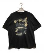stussyステューシー）の古着「プリントTシャツ」｜ブラック