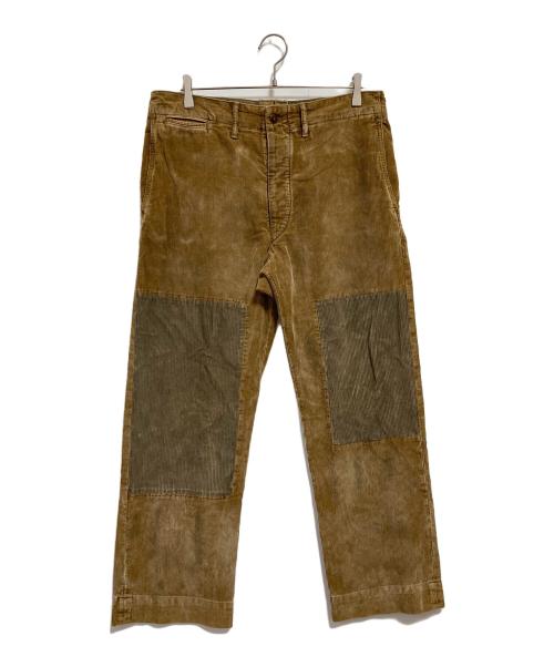 RRL（ダブルアールエル）RRL (ダブルアールエル) リペアード コーデュロイ フィールド パンツ ベージュ×カーキ サイズ:32×30の古着・服飾アイテム