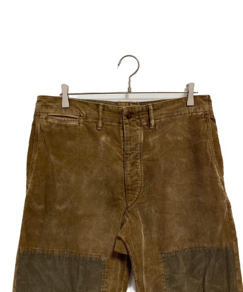 RRL（ダブルアールエル）RRL (ダブルアールエル) リペアード コーデュロイ フィールド パンツ ベージュ×カーキ サイズ:32×30の古着・服飾アイテム
