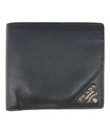 PRADA（プラダ）の古着「サフィアーノメタル レザーウォレット」｜ブラック
