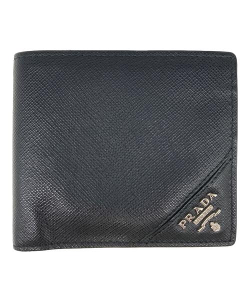 PRADA（プラダ）PRADA (プラダ) サフィアーノメタル レザーウォレット ブラックの古着・服飾アイテム